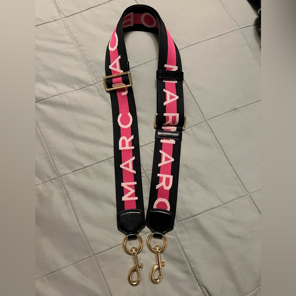 Marc Jacobs Black and Pink Logo Strap